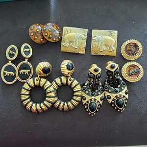 6 pairs clip on earrings